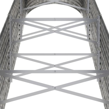 vidaXL Ζαρντινιέρα Ασημί 296x80x68 εκ. Ατσάλι με Ηλεκτρ. Βαφή Πούδρας
