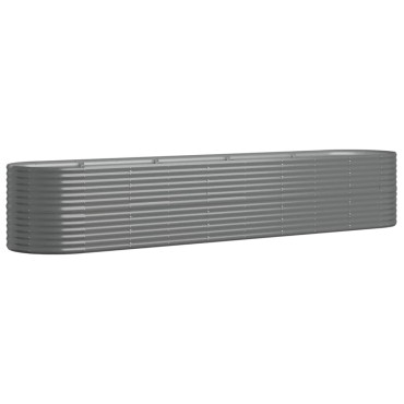 vidaXL Ζαρντινιέρα Γκρι 368x80x68 εκ. Ατσάλι με Ηλεκτρ. Βαφή Πούδρας