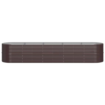 vidaXL Ζαρντινιέρα Καφέ 368x80x68 εκ. Ατσάλι με Ηλεκτρ. Βαφή Πούδρας
