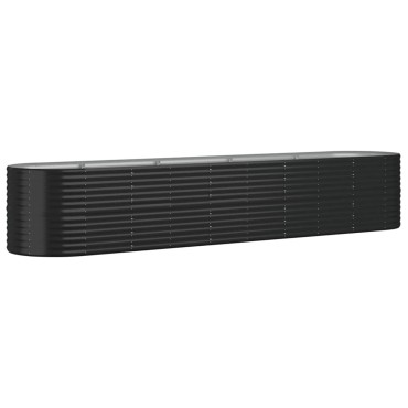 vidaXL Ζαρντινιέρα Ανθρακί 368x80x68 εκ Ατσάλι με Ηλεκτρ. Βαφή Πούδρας