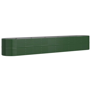 vidaXL Ζαρντινιέρα Πράσινη 440x80x68 εκ Ατσάλι με Ηλεκτρ. Βαφή Πούδρας