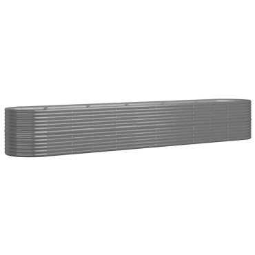 vidaXL Ζαρντινιέρα Γκρι 440x80x68 εκ. Ατσάλι με Ηλεκτρ. Βαφή Πούδρας