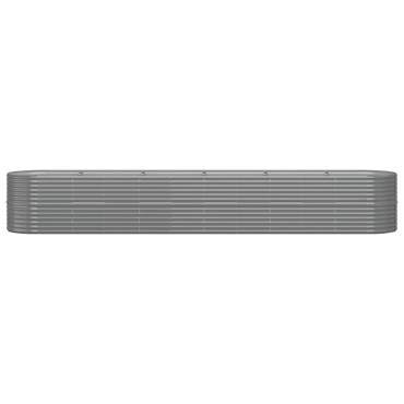 vidaXL Ζαρντινιέρα Γκρι 440x80x68 εκ. Ατσάλι με Ηλεκτρ. Βαφή Πούδρας