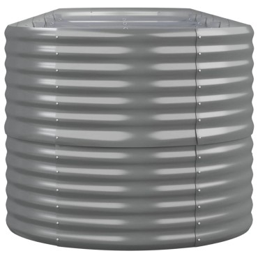 vidaXL Ζαρντινιέρα Γκρι 440x80x68 εκ. Ατσάλι με Ηλεκτρ. Βαφή Πούδρας