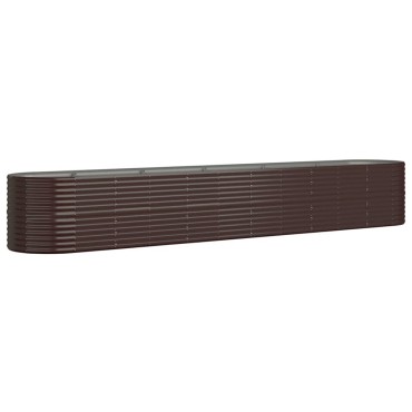 vidaXL Ζαρντινιέρα Καφέ 440x80x68 εκ. Ατσάλι με Ηλεκτρ. Βαφή Πούδρας