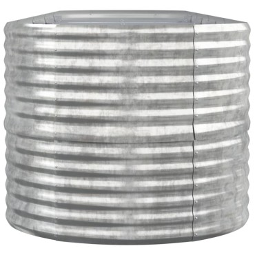 vidaXL Ζαρντινιέρα Ασημί 440x80x68 εκ. Ατσάλι με Ηλεκτρ. Βαφή Πούδρας