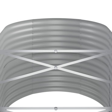 vidaXL Ζαρντινιέρα Ασημί 440x80x68 εκ. Ατσάλι με Ηλεκτρ. Βαφή Πούδρας