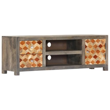 vidaXL Έπιπλο Τηλεόρασης Γκρι 120x30x40cm από Μασίφ Ξύλο Μάνγκο