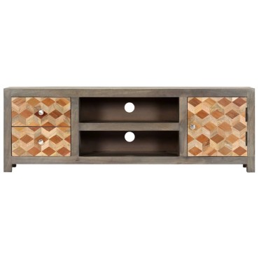 vidaXL Έπιπλο Τηλεόρασης Γκρι 120x30x40cm από Μασίφ Ξύλο Μάνγκο