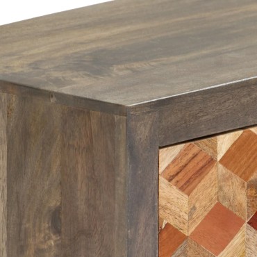 vidaXL Έπιπλο Τηλεόρασης Γκρι 120x30x40cm από Μασίφ Ξύλο Μάνγκο
