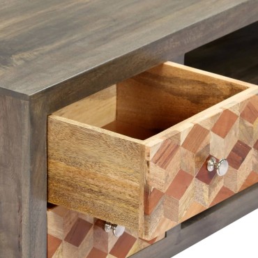 vidaXL Έπιπλο Τηλεόρασης Γκρι 120x30x40cm από Μασίφ Ξύλο Μάνγκο