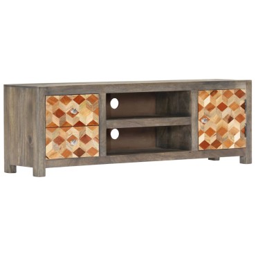 vidaXL Έπιπλο Τηλεόρασης Γκρι 120x30x40cm από Μασίφ Ξύλο Μάνγκο