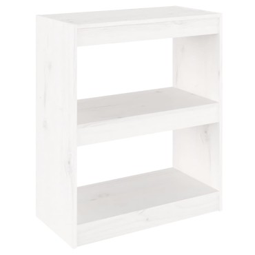 vidaXL Βιβλιοθήκη/Διαχωρ. Χώρου Λευκό 60x30x71,5cm Μασίφ Ξύλο Πεύκου 1 τεμ.