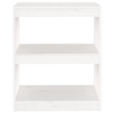 vidaXL Βιβλιοθήκη/Διαχωρ. Χώρου Λευκό 60x30x71,5cm Μασίφ Ξύλο Πεύκου 1 τεμ.
