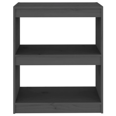 vidaXL Βιβλιοθήκη/Διαχωρ. Χώρου Γκρι 60x30x71,5cm Μασίφ Ξύλο Πεύκου 1 τεμ.