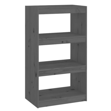 vidaXL Βιβλιοθήκη/Διαχωριστικό Χώρου Γκρι 60x30x103,5cm Μασίφ Πεύκο 1 τεμ.