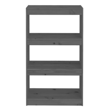 vidaXL Βιβλιοθήκη/Διαχωριστικό Χώρου Γκρι 60x30x103,5cm Μασίφ Πεύκο 1 τεμ.