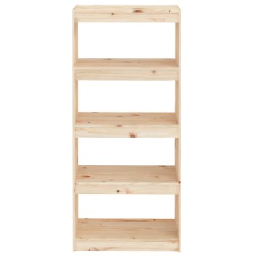 vidaXL Βιβλιοθήκη/Διαχωριστικό Χώρου 60x30x135,5cm Μασίφ Ξύλο Πεύκου 1 τεμ.