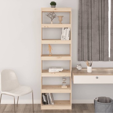 vidaXL Βιβλιοθήκη/Διαχωριστικό Χώρου 60x30x199,5cm Μασίφ Ξύλο Πεύκου 1 τεμ.