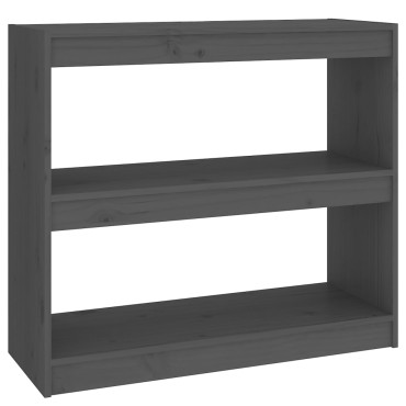 vidaXL Βιβλιοθήκη/Διαχωριστικό Χώρου Γκρι 80x30x71,5cm Μασίφ Πεύκο 1 τεμ.