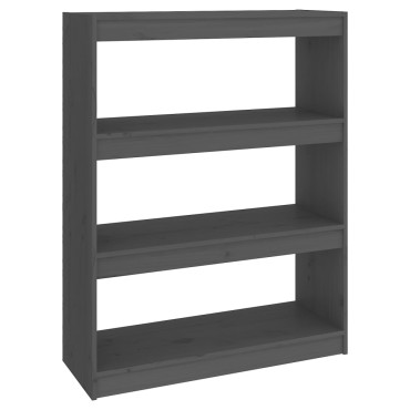vidaXL Βιβλιοθήκη/Διαχωριστικό Χώρου Γκρι 80x30x103,5cm Μασίφ Πεύκο 1 τεμ.