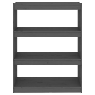 vidaXL Βιβλιοθήκη/Διαχωριστικό Χώρου Γκρι 80x30x103,5cm Μασίφ Πεύκο 1 τεμ.