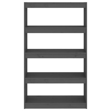 vidaXL Βιβλιοθήκη/Διαχωριστικό Χώρου Γκρι 80x30x135,5cm Μασίφ Πεύκο 1 τεμ.