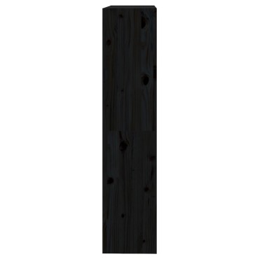 vidaXL Βιβλιοθήκη/Διαχωριστικό Χώρου Μαύρη 80x30x135,5cm Μασίφ Πεύκο 1 τεμ.
