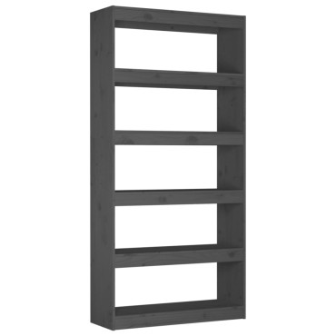 vidaXL Βιβλιοθήκη/Διαχωριστικό Χώρου Γκρι 80x30x167,4cm Μασίφ Πεύκο 1 τεμ.