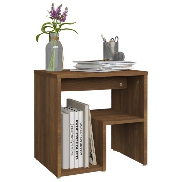 vidaXL Κομοδίνα 2 τεμ. Καφέ Δρυς 40x30x40cm από Επεξεργασμένο Ξύλο