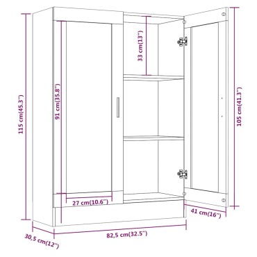 vidaXL Βιτρίνα Καπνιστή Δρυς 82,5x30,5x115cm από Επεξεργασμένο Ξύλο 1 τεμ.