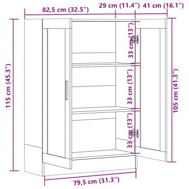 vidaXL Βιτρίνα Καπνιστή Δρυς 82,5x30,5x115cm από Επεξεργασμένο Ξύλο 1 τεμ.