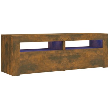 vidaXL Έπιπλο Τηλεόρασης με LED Καπνιστή Δρυς 120x35x40cm