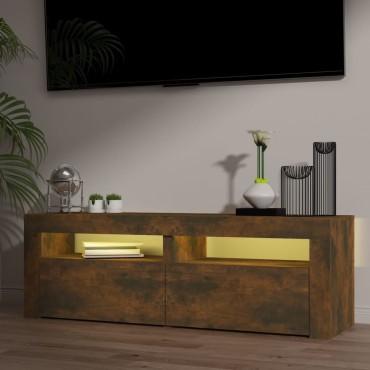vidaXL Έπιπλο Τηλεόρασης με LED Καπνιστή Δρυς 120x35x40cm