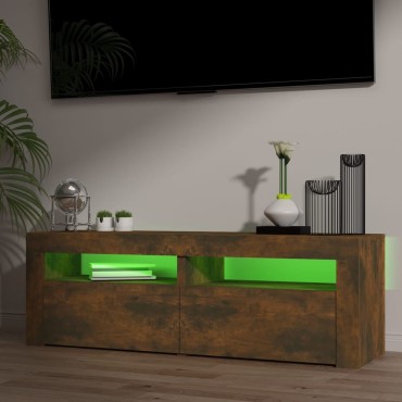 vidaXL Έπιπλο Τηλεόρασης με LED Καπνιστή Δρυς 120x35x40cm