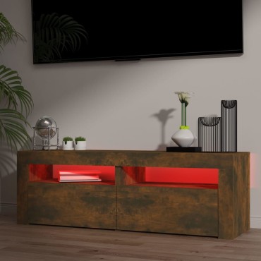 vidaXL Έπιπλο Τηλεόρασης με LED Καπνιστή Δρυς 120x35x40cm