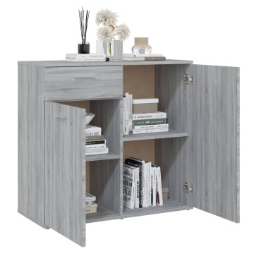 vidaXL Ντουλάπι Γκρι Sonoma 80x36x75cm από Επεξεργασμένο Ξύλο 1 τεμ.