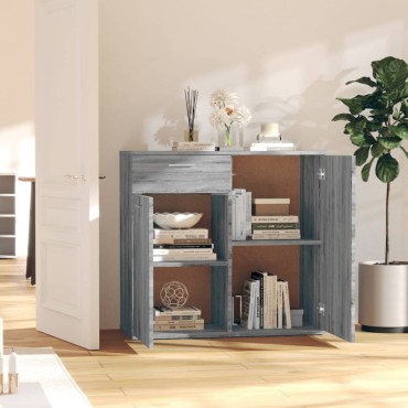 vidaXL Ντουλάπι Γκρι Sonoma 80x36x75cm από Επεξεργασμένο Ξύλο 1 τεμ.