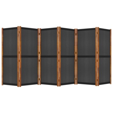 vidaXL Διαχωριστικό Δωματίου με 6 Πάνελ Μαύρο 420x180cm 1 τεμ.