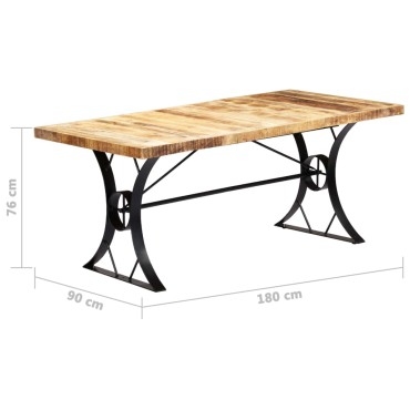 vidaXL Τραπεζαρία 180x90x76cm από Μασίφ Ξύλο Μάνγκο 1 τεμ.
