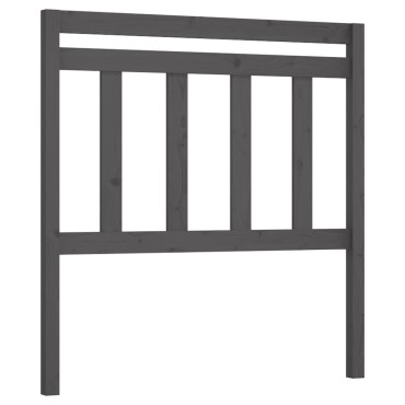vidaXL Κεφαλάρι Κρεβατιού Γκρι 81x4x100cm από Μασίφ Ξύλο Πεύκου 1 τεμ.