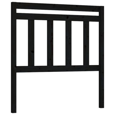 vidaXL Κεφαλάρι Κρεβατιού Μαύρο 81x4x100cm από Μασίφ Ξύλο Πεύκου 1 τεμ.
