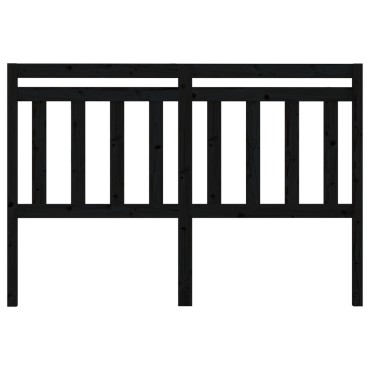 vidaXL Κεφαλάρι Κρεβατιού Μαύρο 146x4x100cm Μασίφ Ξύλο Πεύκου 1 τεμ.