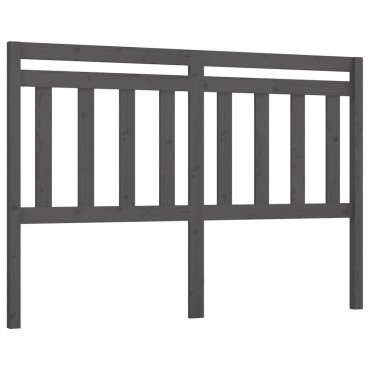 vidaXL Κεφαλάρι Κρεβατιού Γκρι 156x4x100cm από Μασίφ Ξύλο Πεύκου 1 τεμ.
