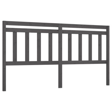 vidaXL Κεφαλάρι Κρεβατιού Γκρι 186x4x100cm από Μασίφ Ξύλο Πεύκου 1 τεμ.