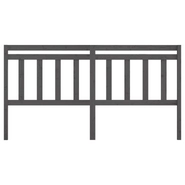 vidaXL Κεφαλάρι Κρεβατιού Γκρι 186x4x100cm από Μασίφ Ξύλο Πεύκου 1 τεμ.
