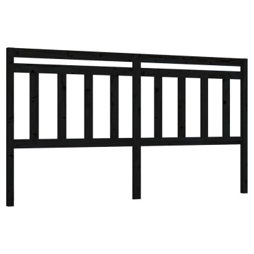 vidaXL Κεφαλάρι Κρεβατιού Μαύρο 186x4x100cm Μασίφ Ξύλο Πεύκου 1 τεμ.