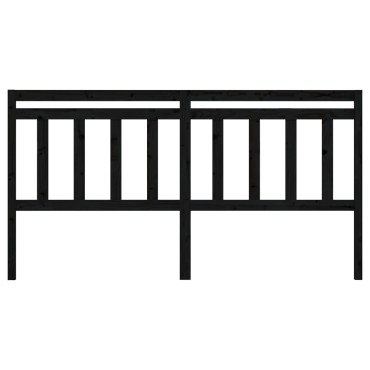 vidaXL Κεφαλάρι Κρεβατιού Μαύρο 186x4x100cm Μασίφ Ξύλο Πεύκου 1 τεμ.