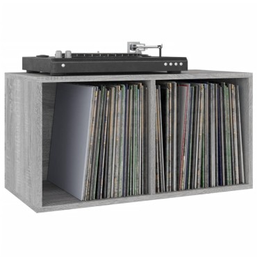 vidaXL Έπιπλο Δίσκων Βινυλίου Γκρι Sonoma 71x34x36cm Επεξεργ. Ξύλο 1 τεμ.