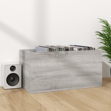 vidaXL Έπιπλο Δίσκων Βινυλίου Γκρι Sonoma 71x34x36cm Επεξεργ. Ξύλο 1 τεμ.